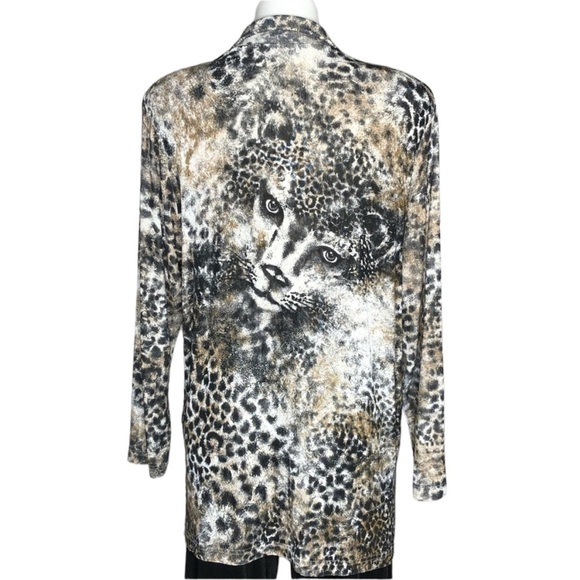 Picadilly Fashions cheetah print top w/ face med - Picture 1 of 6